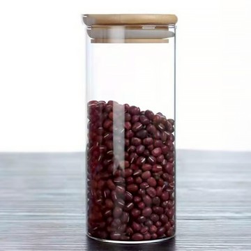 JAR嚴選 竹木蓋高硼矽玻璃食品級密封儲物保鮮罐 400ml  1個