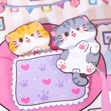 限時特價 安靜書 貼紙書 童書 diy材料包 遊戲書 粘貼書 免裁剪安靜書 小猫宠物安静书 儿童diy女生立体制作材料