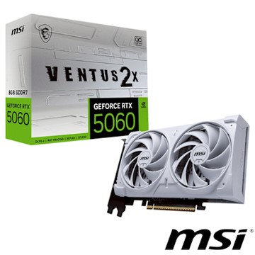 MSI微星 GeForce RTX 5060 8G VENTUS 2X OC WHITE 顯示卡