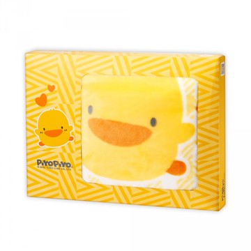 PiYOPiYO黃色小鴨舒眠毯超細絨毛纖維雙層加厚設計精美禮盒包裝  85 x 115cm  千鳥格 黃色