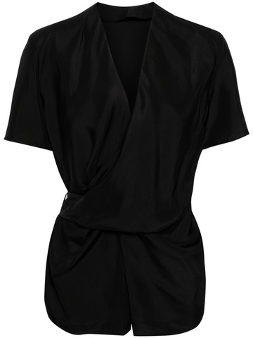 JNBY - V-neck silk wrap top - women - Silk - L - Black
