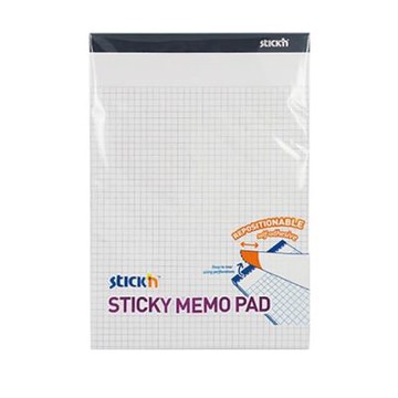 【N次貼】可再貼格線筆記便條本 254x177.8mm 白色 50張/本  63004