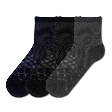 NON-NO 石墨烯1/2厚底運動襪-黑/灰/藍(24-28cm)消臭 親膚 台灣製【愛買】