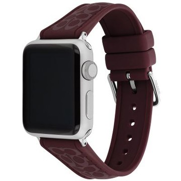 COACH Apple Watch 錶帶 38/40/41mm適用 矽膠錶帶 夏日煥新提案 送禮推薦-黑加侖紫 (不含手錶)