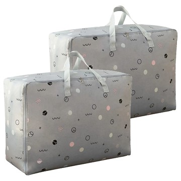 棉被收納袋 12 超大灰色圈圈  灰色  2個  1個  70 x 50 x 30cm