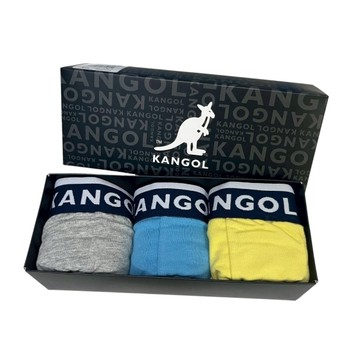 KANGOL 內褲 三色 棉質 四角褲 盒裝 男 6221359099