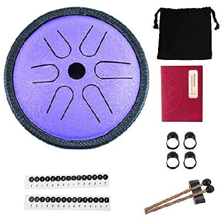 Yahpetes Worry-free Drum 5.5 Inch Steel Tongue Drum Notes Musical Instruments Hand Drums with Handpan Drum with Pair Mallets and Storage Drum Bag