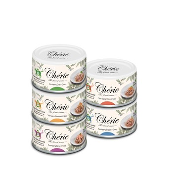 Cherie 微湯汁室內貓排毛配方丨5種口味箱購丨80g (24罐/箱)