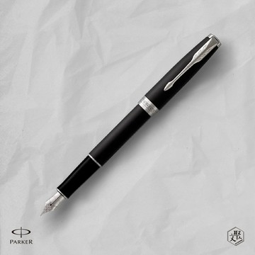 客製化刻字【PARKER 派克】卓爾系列 霧黑白夾 F尖 鋼筆 （原廠正貨）
