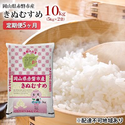 ふるさと納税 赤磐市 米 定期便 5ヶ月 きぬむすめ 10kg(5kg×2袋)岡山県[NO5765-0610]