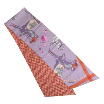 HERMES 愛馬仕 紫色 絲綢 Maxi Twilly Slim 絲巾 【二手名牌BRAND OFF】