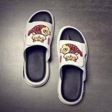 狐奴（虎年吉祥）拖鞋男夏2022新款外穿男士涼拖鞋網紅ins潮拖