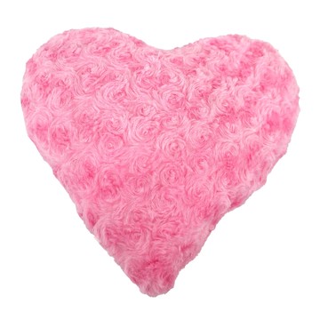 LASSLEY 蕾絲妮 玫瑰捲絨心型枕  24 x 20 x 10cm  粉紅  1個