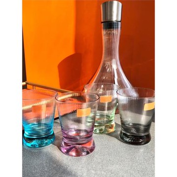 歐式輕奢炫彩水晶玻璃杯紅酒杯托盤禮盒不倒翁醒酒器禮品擺件送禮