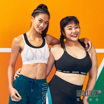 Mollifix 瑪莉菲絲 A++雙層包覆運動BRA (白+黑)瑜珈服、無鋼圈、開運內衣、暢貨出清