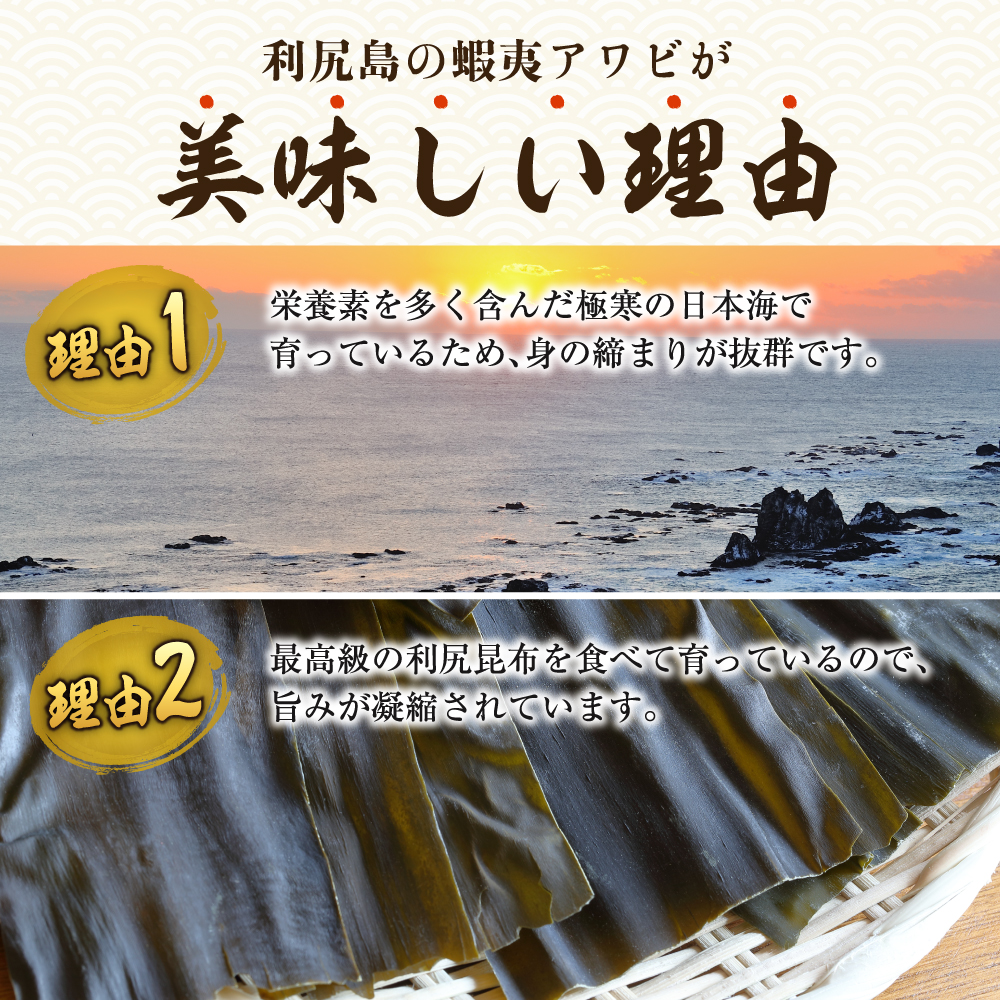 利尻島産 天然蝦夷『活』アワビ500g※オンライン決済限定