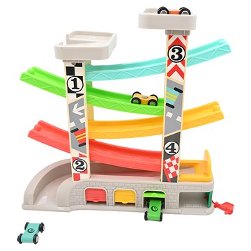 TOPBRIGHT 特寶兒 競速軌道小賽車 雙軌設計 厚實底座 穩固支撐不易倒 附設修車庫、加油站  Multi-color  34 x 33 x 9cm  1組
