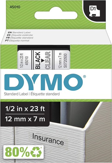[o美國直購] DYMO 45010 High-Performance Permanent Self-Adhesive D1 Polyester Tape 1/2 inch x 23' 標籤紙