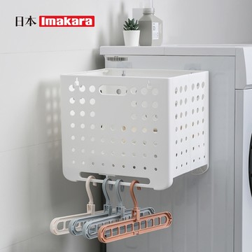 日本Imakara 壁掛式可折疊洗衣籃/收納籃/置物籃