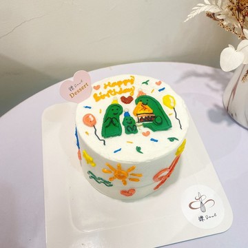 小恐龍慶生 客製化蛋糕 生日蛋糕 繪圖蛋糕 紀念日 鑠甜點 客製化