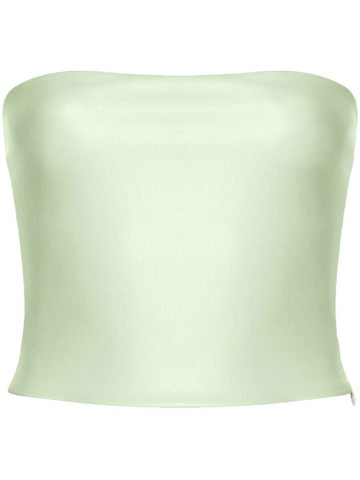 LAPOINTE - cropped faux-leather tube top - women - Polyurethane/Polyester/Spandex/Elastane - 8 - Green