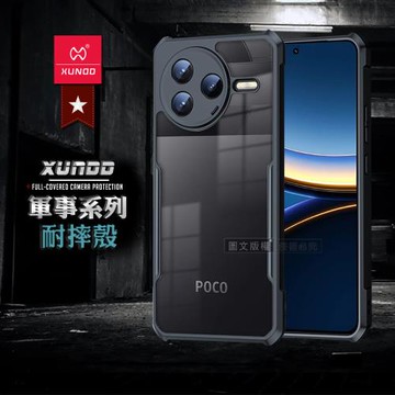 XUNDD訊迪 軍事防摔 POCO F7 Pro 鏡頭全包覆 清透保護殼 手機殼(夜幕黑)
