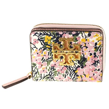 TORY BURCH - 雙TLOGO印花皮革短夾-花卉