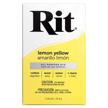 RIT瑞特 粉末染劑 LEMON YELLOW 檸檬黃 31.9G RT-83010，輕鬆染色，打造獨特風格  1色