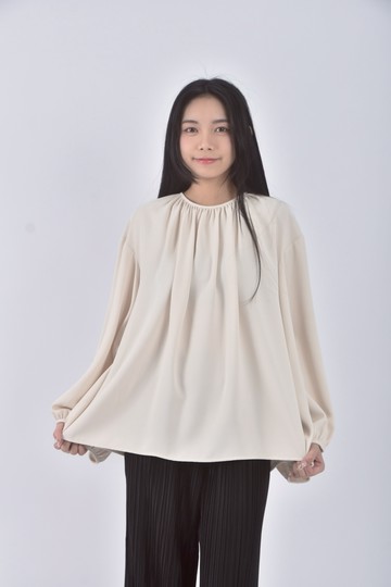 (F) toteme studio質感圓領杏色長袖上衣