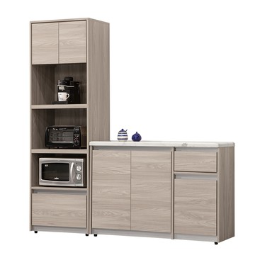 Homelike 喜家居仿石紋餐櫃二件組(電器櫃+4尺餐櫃)(2163)