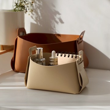 簡約桌面收納盒臥室ins零食雜物儲物籃鞋柜玄關客廳無印大收納筐