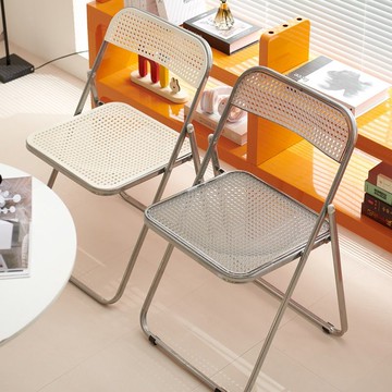 低價開發票 吧台椅 摺疊椅 折疊椅拍照ins化妝亞克力服裝店折疊家用凳子餐椅亞克力透明椅子S0108快速出貨