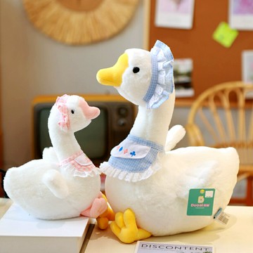 可愛大白鵝公仔洛麗塔玩偶布娃娃兒童女孩抱著睡覺抱枕生日禮物