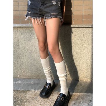 白色長筒襪配靴子襪子女堆堆襪長筒靴襪套小腿襪高筒襪長靴過膝襪
