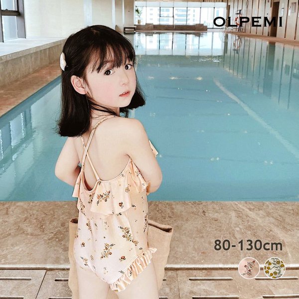 フラワー リボン スイムウェア ピンク 水着 花柄 韓国子供服 中華のおせち贈り物