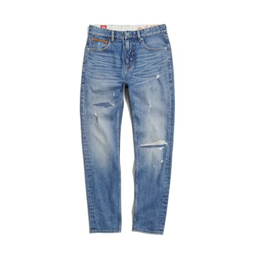 EDWIN｜BLUE TRIP｜男裝｜補丁修身窄管丹寧直筒褲