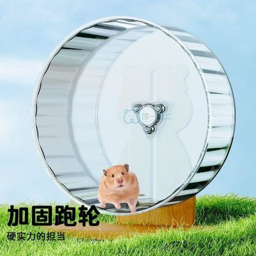 臺灣熱賣🔥🔥倉鼠靜音跑輪滾輪造景玩具用品大號金絲熊透明帶支架解悶運動跑步