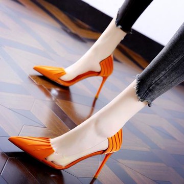 2025年夏季新款宴會配禮服時尚設計感褶皺尖頭高跟鞋潮細跟單鞋女