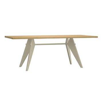 EM Table 餐桌／工作桌（淺橡木、亞麻白椅腳、200 公分）