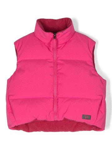 Il Gufo - logo-patch padded-design gilet - kids - Polyester/Polyester/Feather Down - 8 - Pink