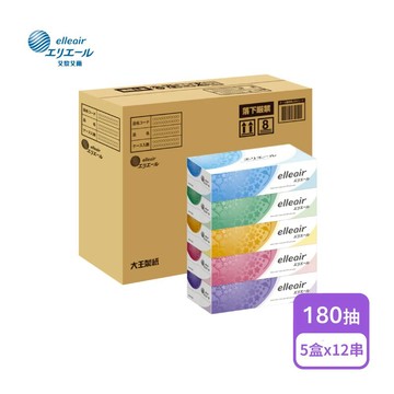 【日本大王】 柔膚抽取式面紙(180抽x5盒/串) 箱購12串