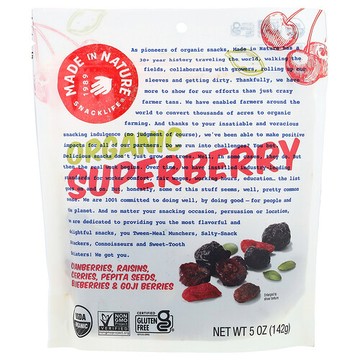 Made in Nature, 有機什錦水果，超級漿果零食，5 盎司（142 克）