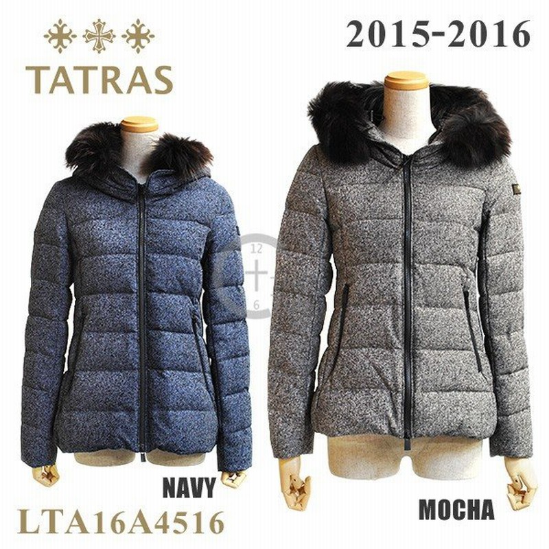 在庫処分 Tatras タトラス ダウン レディース Lta16a4516 ダウンジャケット ブルゾン Certosa Mocha モカ Navy ネイビー ファー ツイード調 ジャケット コ 通販 Lineポイント最大0 5 Get Lineショッピング