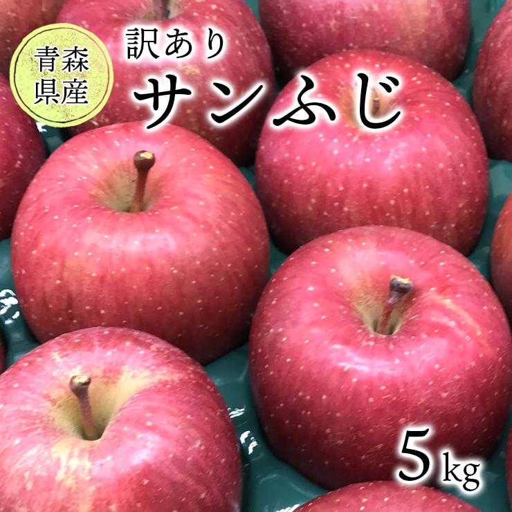 りんご　5kg　家庭用　訳あり　サンふじ 青森県産 光センサー選果