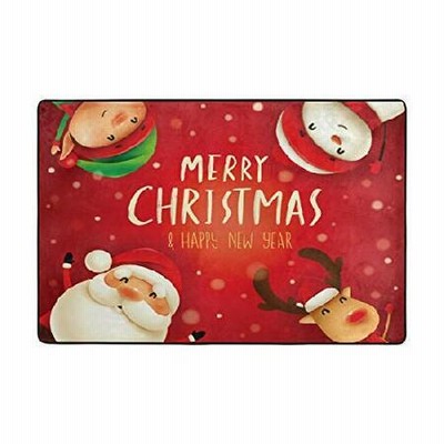 My Daily Santa Claus Snowman Reindeer Elf Christmas Area Rug 4 x 6 Feet, Living Room Bedroom Kitchen Decorative Lightweight Foam Rug並行輸入品