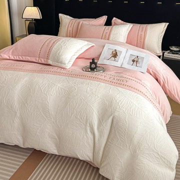 恒源詳冬季加厚牛奶絨四件套高密度珊瑚絨輕奢床單款三件套床笠款