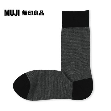 MUJI 男細橫紋商務直角襪銀灰橫紋25-27cm