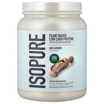 Isopure, 植物基低碳水化合物蛋白質粉，原味，1.15 磅（521 克）