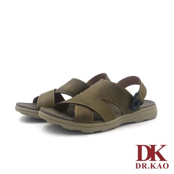【DK氣墊鞋】交叉寬帶縫線男涼鞋 74-5401-30 綠色