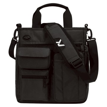 ADDEDIT 多功能防水口袋手提側背包 多隔層收納斜背包  黑色  均碼